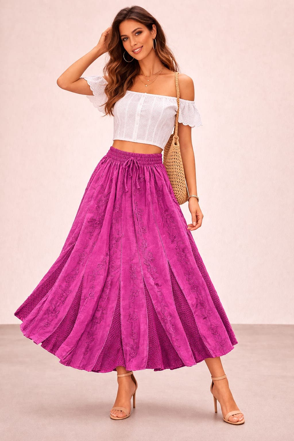 Elegant Net Panel Skirt