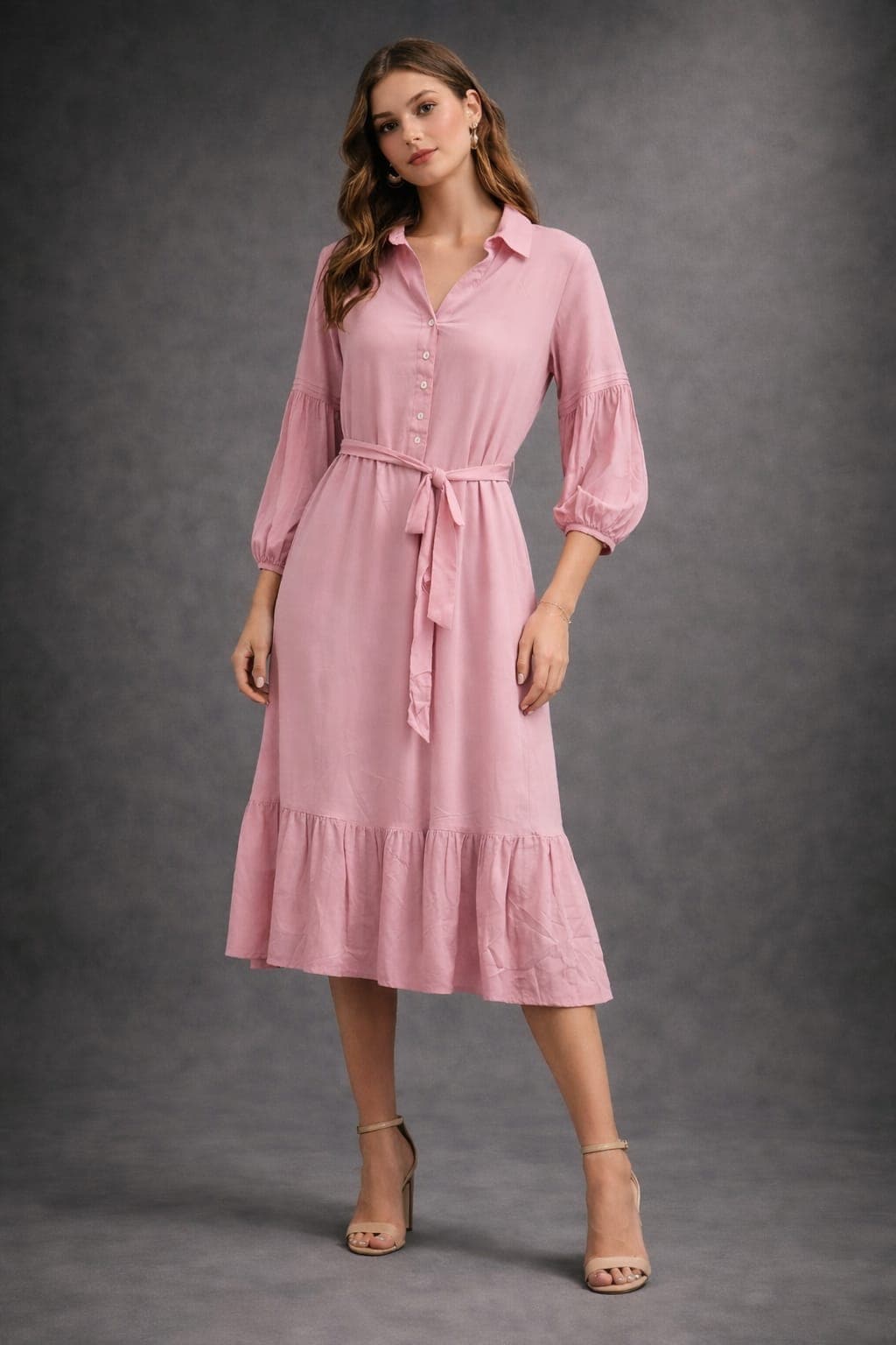 Midi Length Shirt Dress