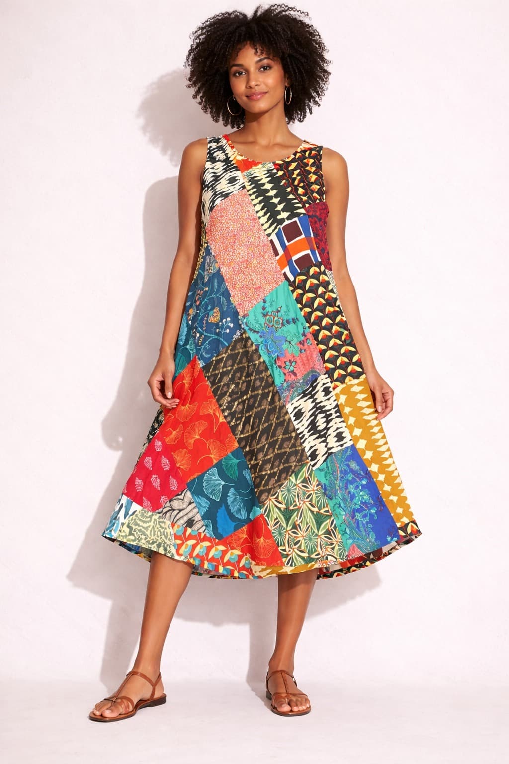 Artisan Patchwork Umbrella Dress