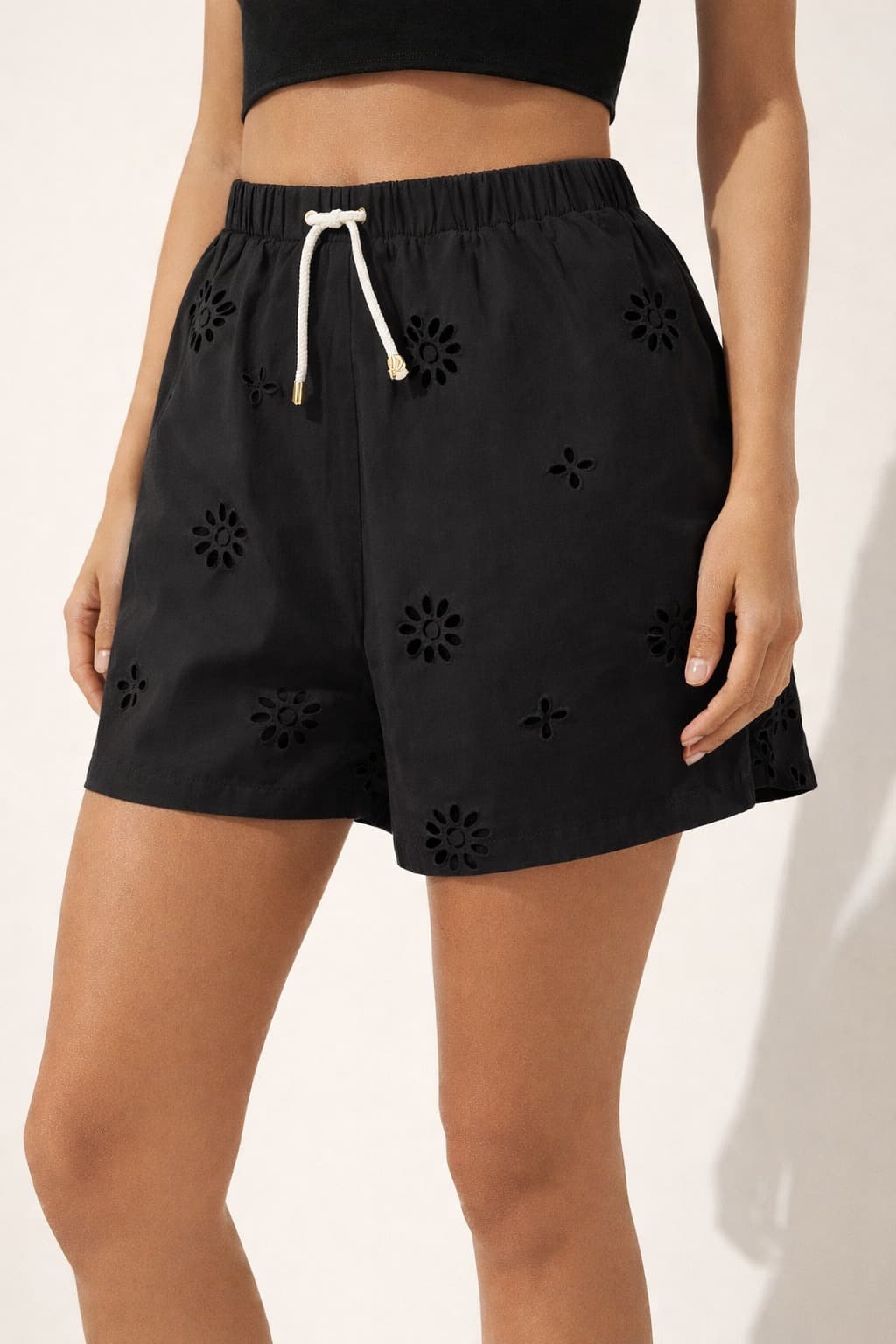 Midnight Bloom Eyelet shorts