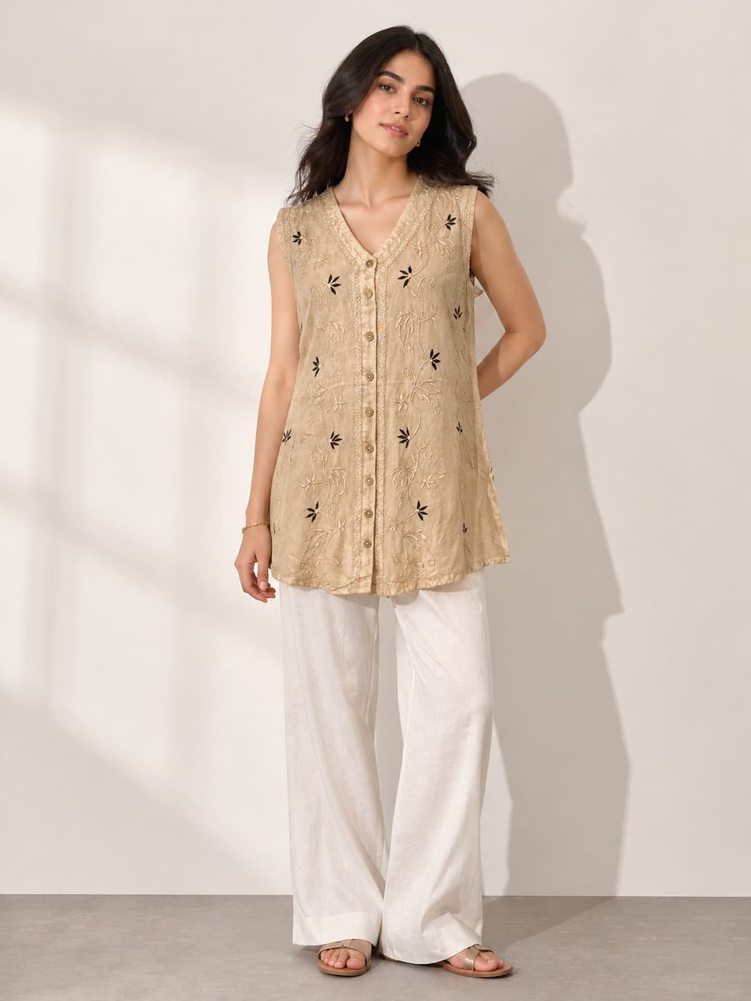 Embroidered Long Top