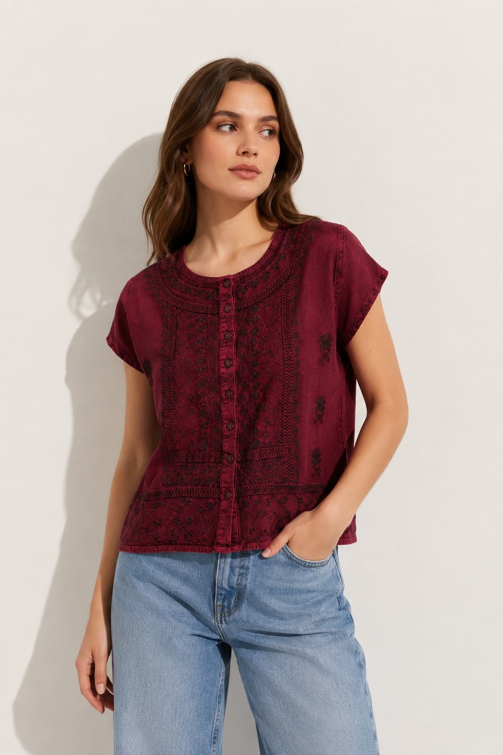 Vintage Button-Up Blouse