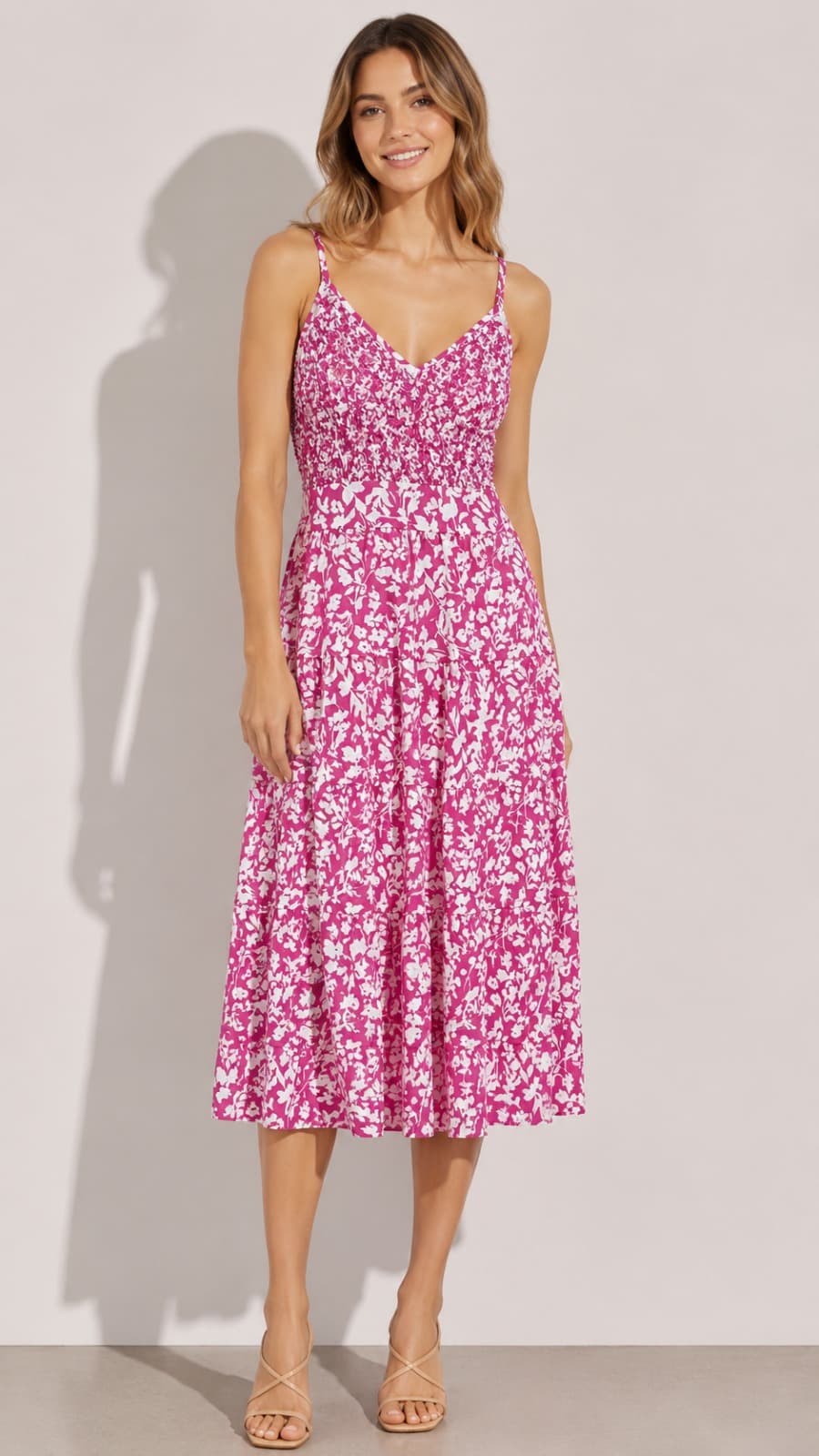 Floral Smocked Midi Dress