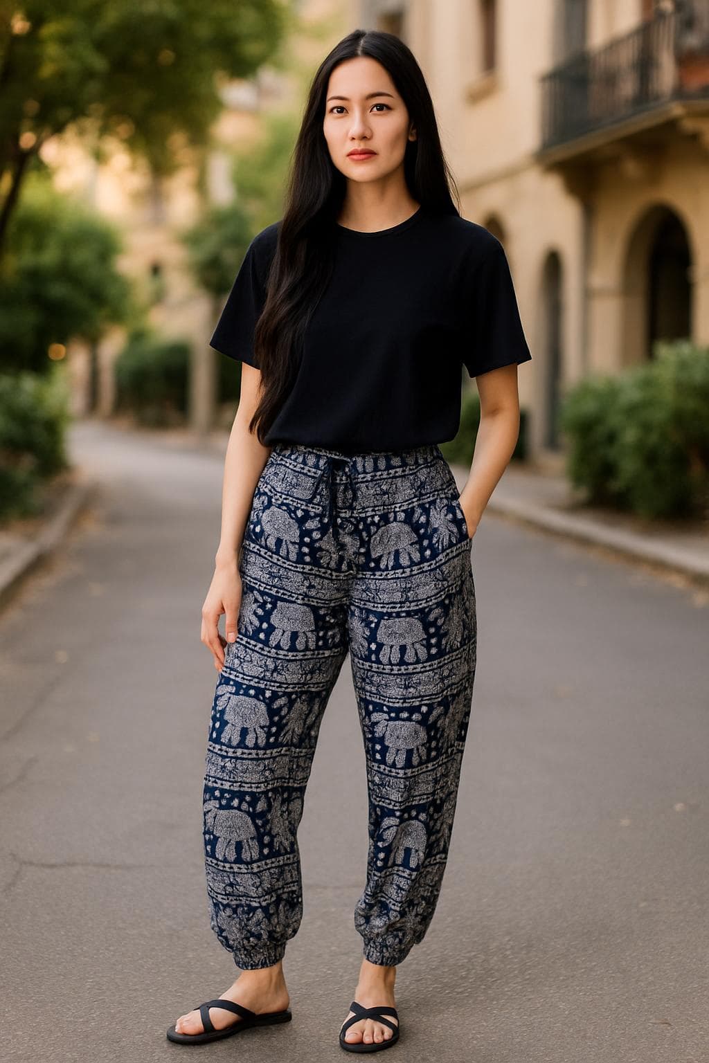 Cotton Harem Pants